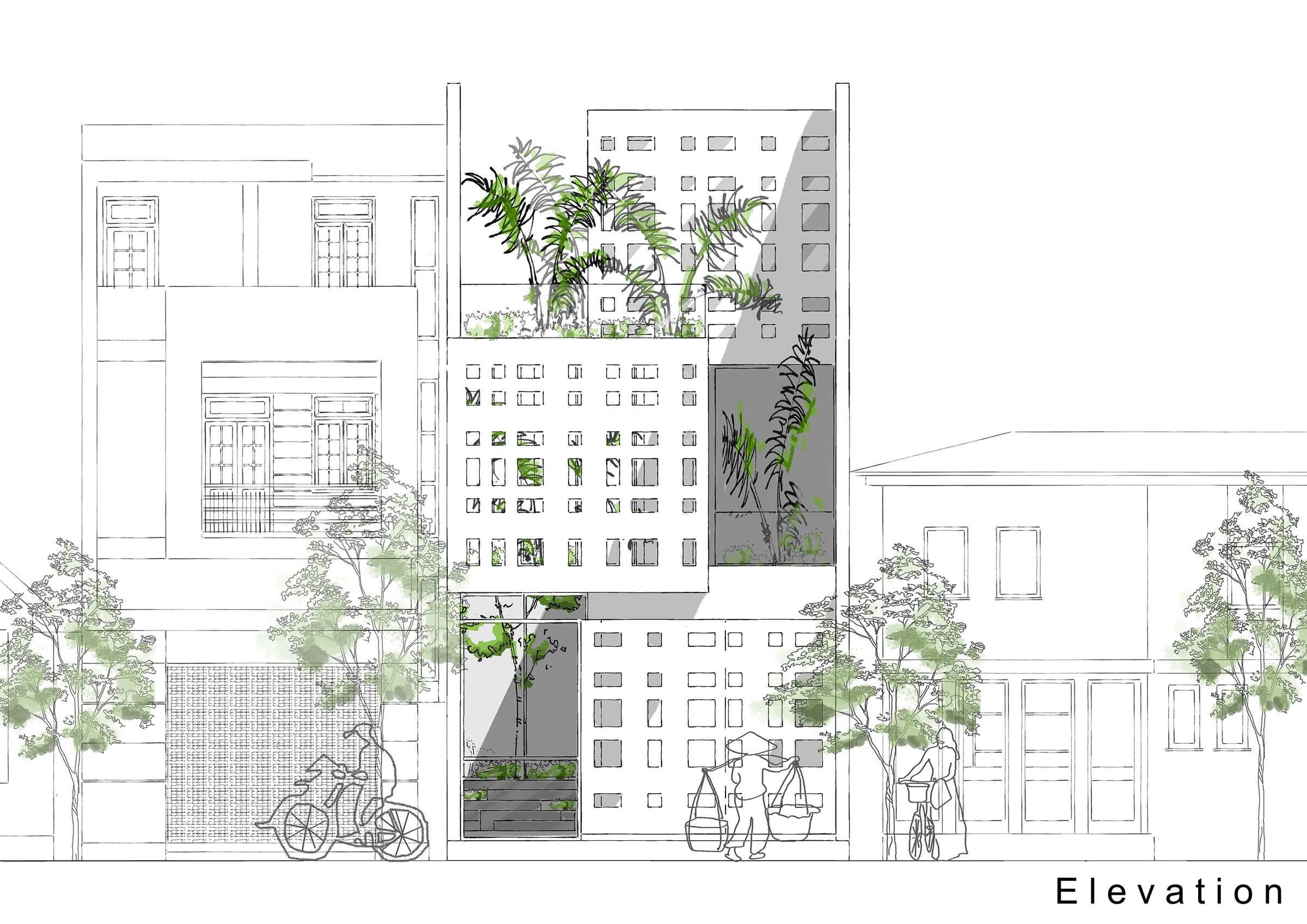 bản vẽ thiết kế nhà phố ở Nha Trang